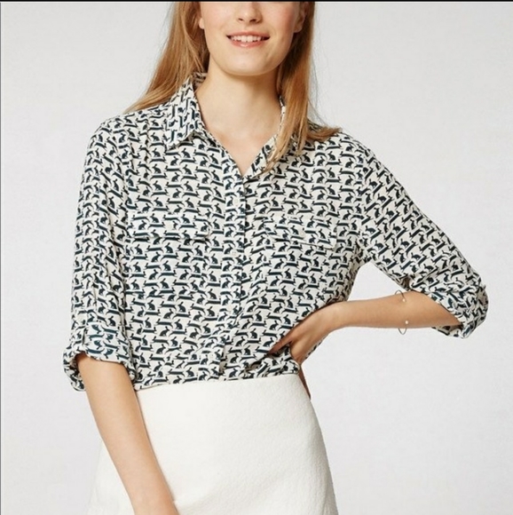 LOFT | Tops | Loft Rabbit Print Utility 